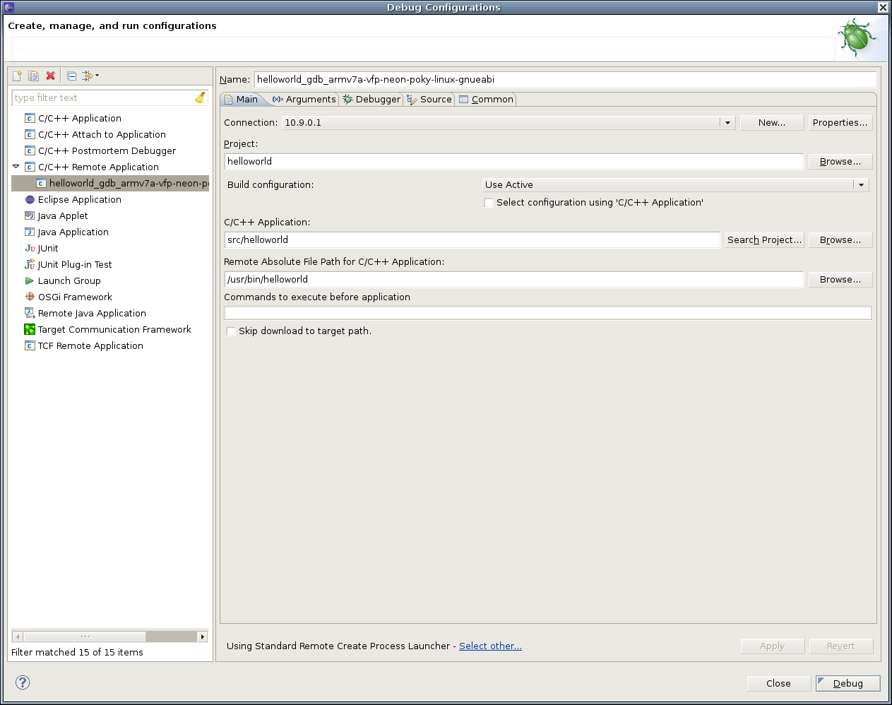 Debug Config